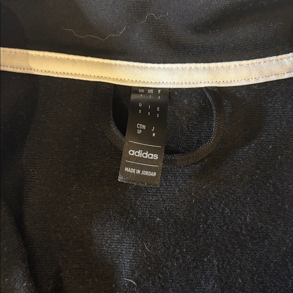 Adidas Black Tricot Jacket with White Accents - Picture 3 of 7